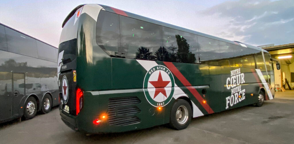 total covering de bus d'équipe